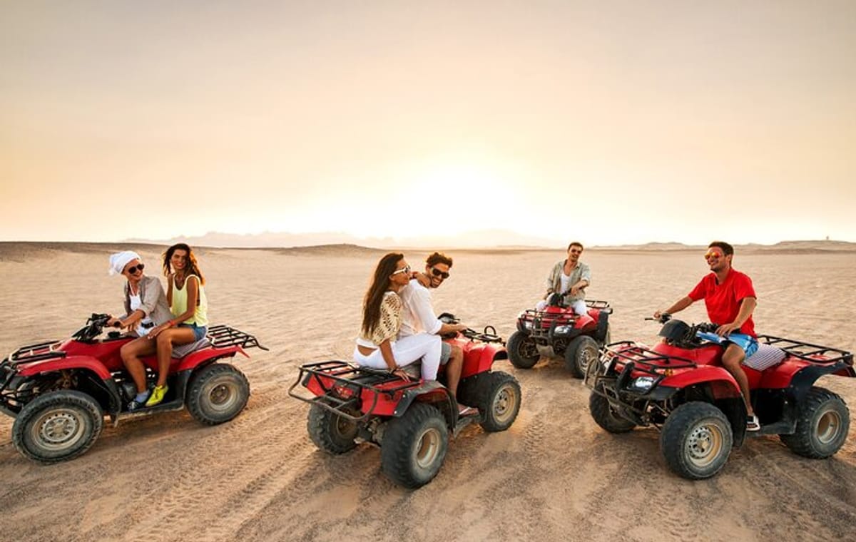 Desert safari, Dune bashing, sandboarding, camel, ATV Option