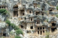 Rock-cut tombs and ancient theatre in Myra