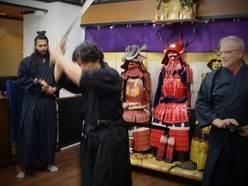 Trial slashing in Bushido with Samurai Sword real sharpnes