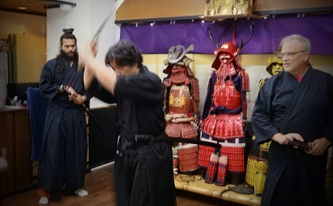 Trial slashing in Bushido with Samurai Sword real sharpnes