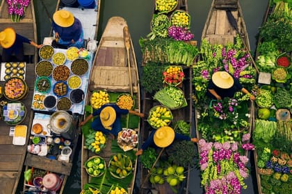 Floating Market & Historic River Kwai Bridge Combo Experience