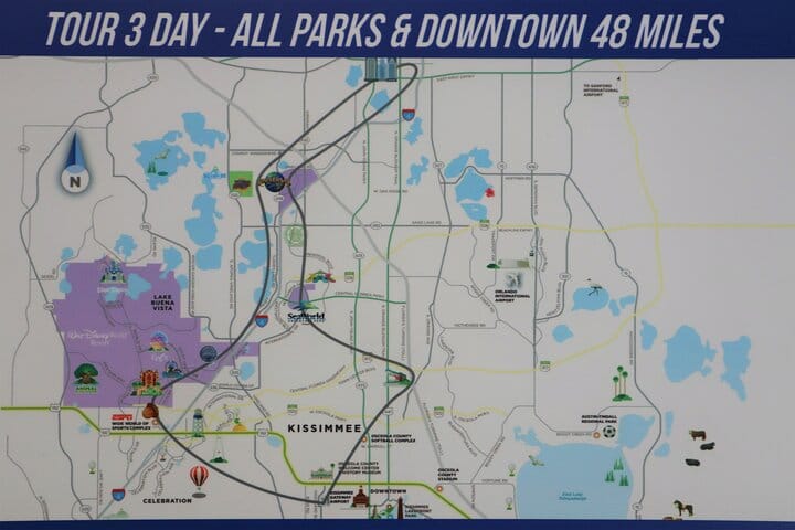 48 miles over all Theme Parks &amp; Downtown