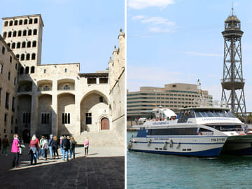 Gothic Quarter and Ramblas Walking Tour with Boat Trip in Barcelona