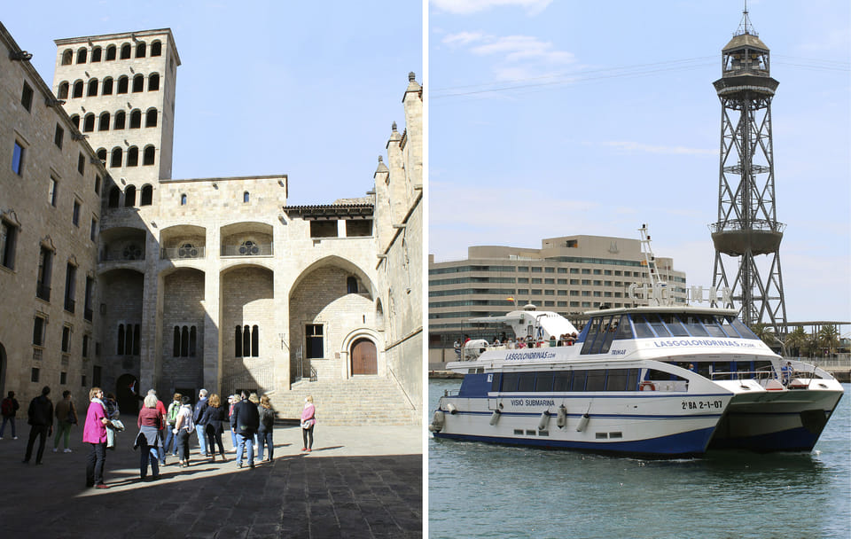 Gothic Quarter and Ramblas Walking Tour with Boat Trip in Barcelona
