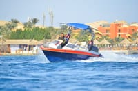Orange bay Island by a speed boat Hurghada