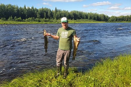 Lake fishing at the summertime