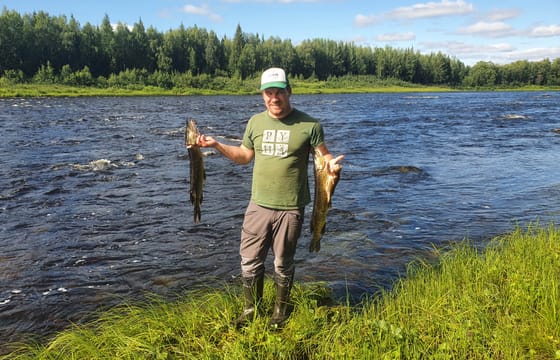 Lake fishing at the summertime