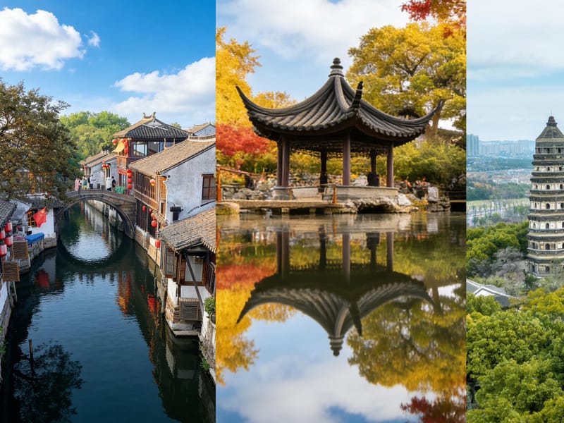 Suzhou: Gardens and Tongli or Zhouzhuang Water Town