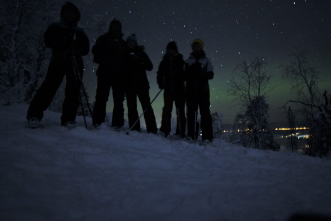 Snowshoeing Under the Auroras 4