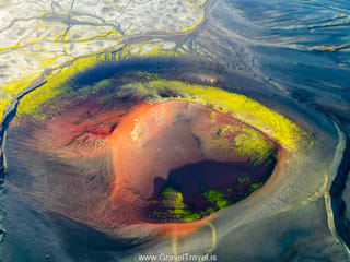 Volcanic crater from 1946 in an eruption in Hekla Icelands most active volcano