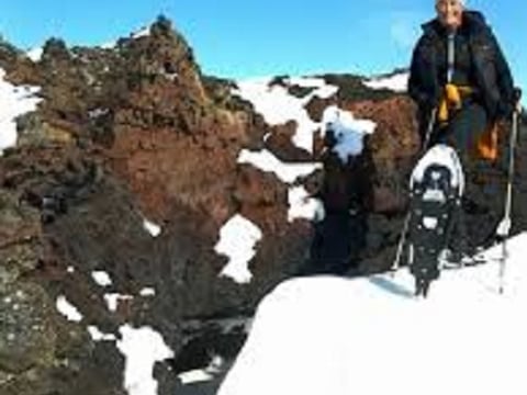 Snowshoeing in Krafla volcanic area