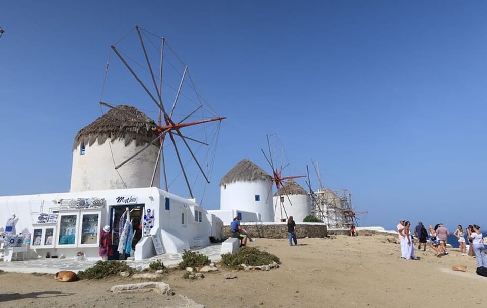 Mykonos Cultural Walk and Minivan Tour to Kalafati Beach