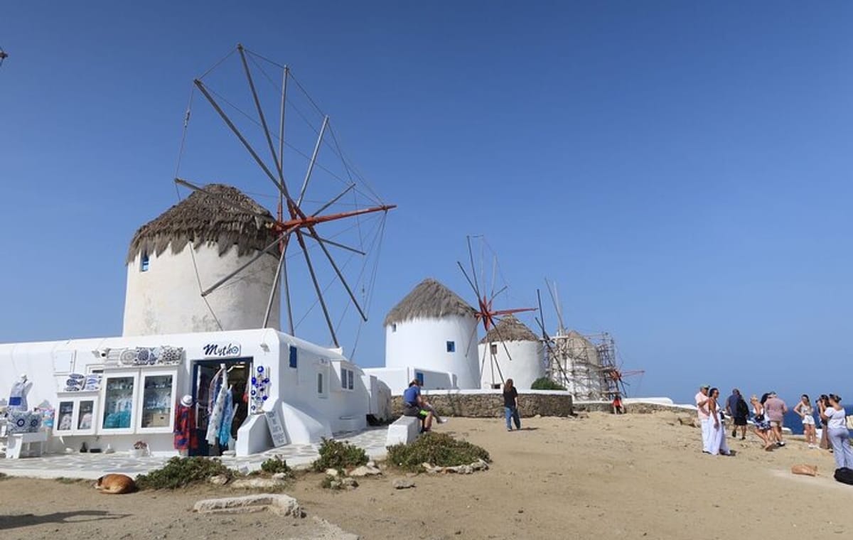 4Hours Mykonos Adventure Walk in Town & Minivan Countryside Tour