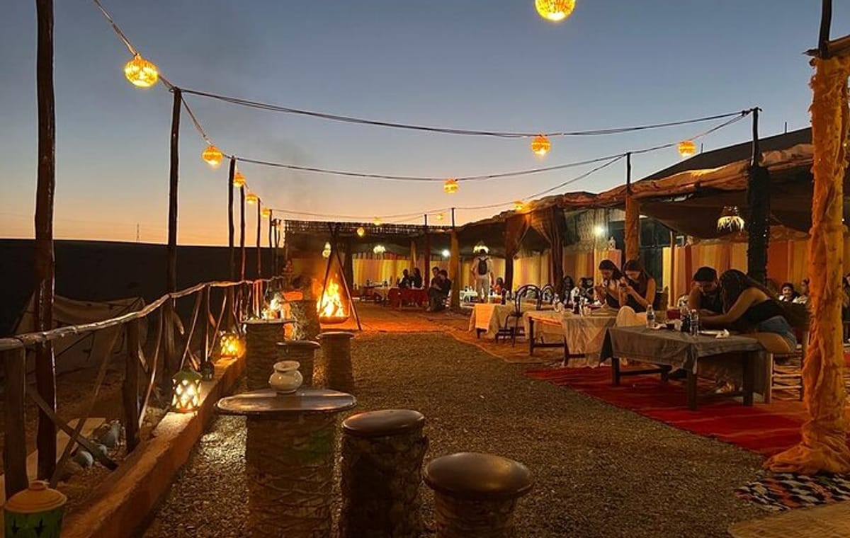 sunset camel ride with dinner show at agafay desert in marrakech