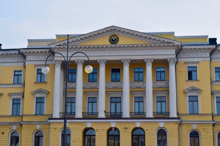 The building was intended for the Senate of Helsinki, which served as the administrative hub of Finland's autonomous Grand Duchy.