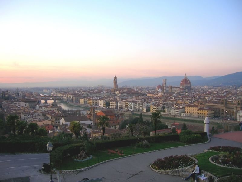 Panoramic view of Florence from Piazzale Michelangelo; you can see the Brunelleschi's Dome, Giotto's BellTower and Palazzo Vecchio's Tower