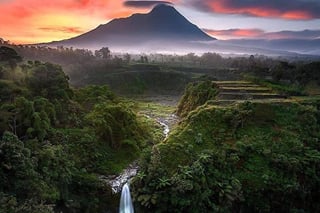 Selogriyo Temple and Trekking Java Rice Terraces, hidden waterfall -Nature Java 