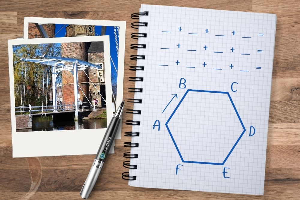 Detail of one of the challenge photos in the City Detective game in Delft.