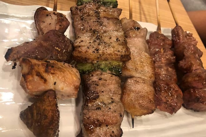 Tokyo Hanami Cherry blossom Food Tour - yakitori