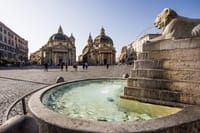 Lions fountain at Piazza del Popolo