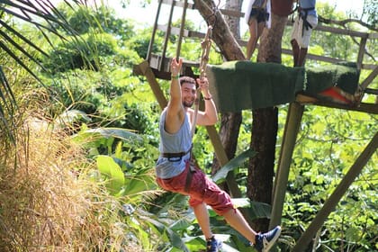 SHORE EXCURSION Zip Line, sloth park,City tour, Roatan sign & chocolate Factory