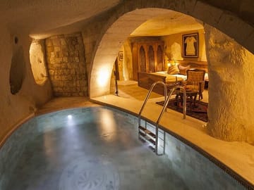Cave room with inside pool