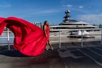 Flying Dress Photoshoot in London with Scalens Studio