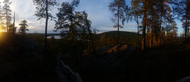 Midnight sun, Pyha-Luosto, Lapland Finland