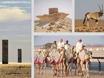 West/West-East by Richard Serra tour zekrret west of Qatar, Mushroom rock formation Qatar By Falcon Tours Qatar- Doha