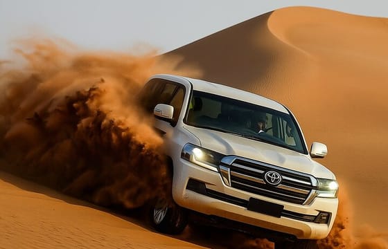Dubai Desert Safari, Dune Bashing, Camel Ride, Sandboarding & BBQ