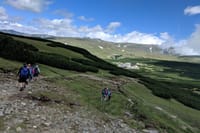 Family day hike in Carpathian Mountains