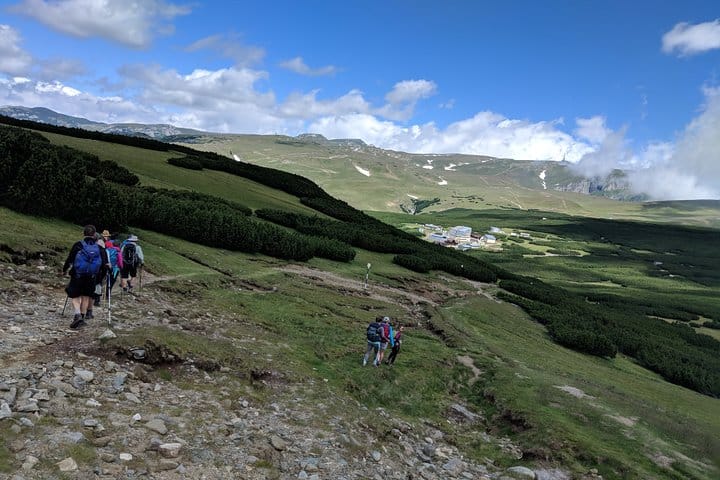 Family day hike in Carpathian Mountains