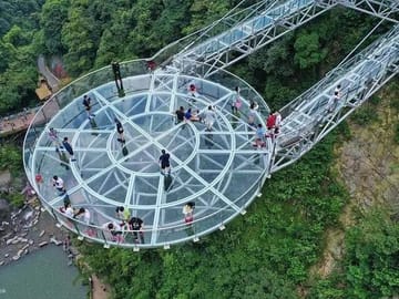 Gulong Gorge Skywalk Glass Bridge and Waterfall View Tour