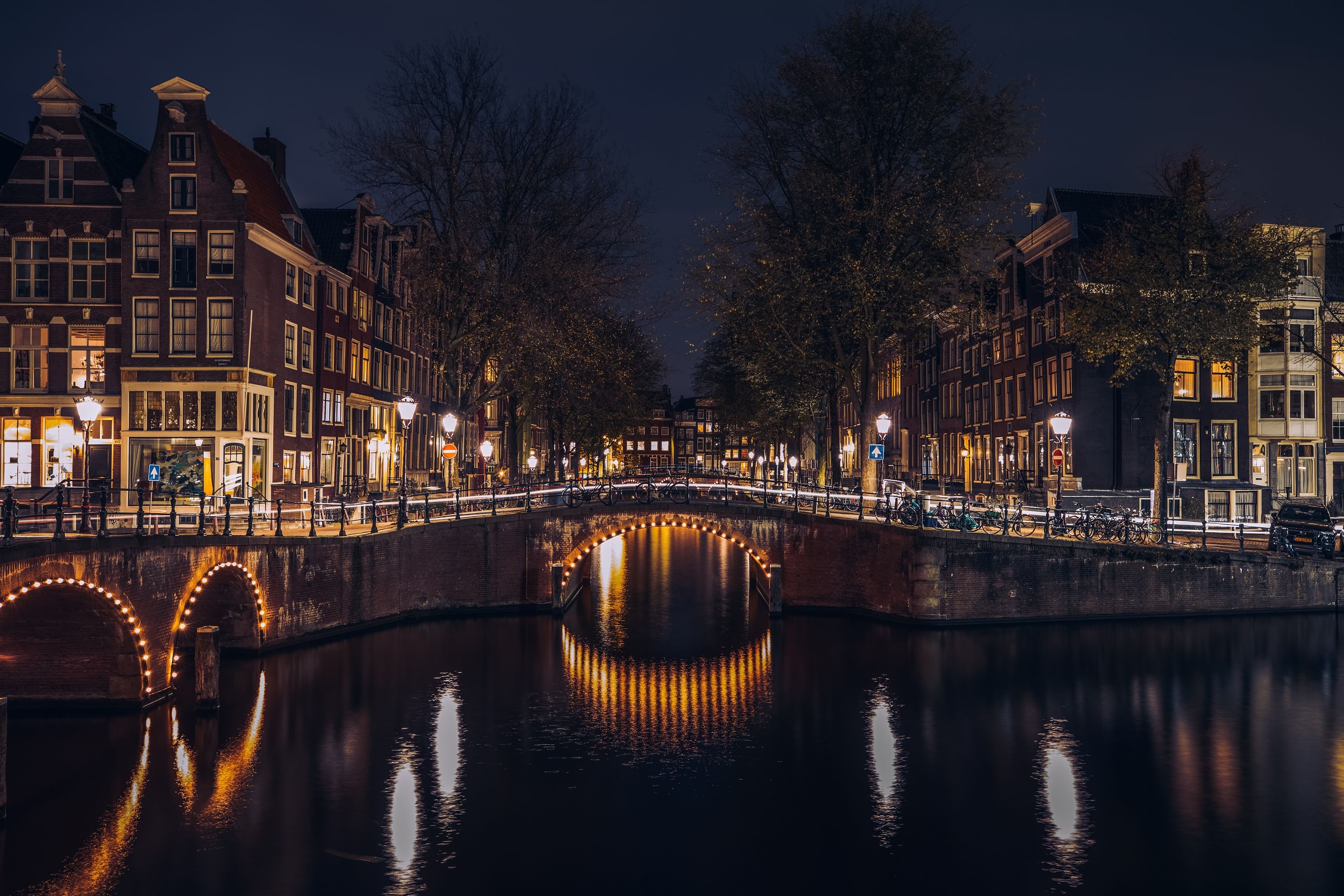 Amsterdam by night - canals and bridges