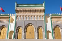 Royal Palace of Fez (Dar Al Makhzen), famous for its monumental golden gates and refined Moroccan architecture, emblem of the historic heritage of the city.