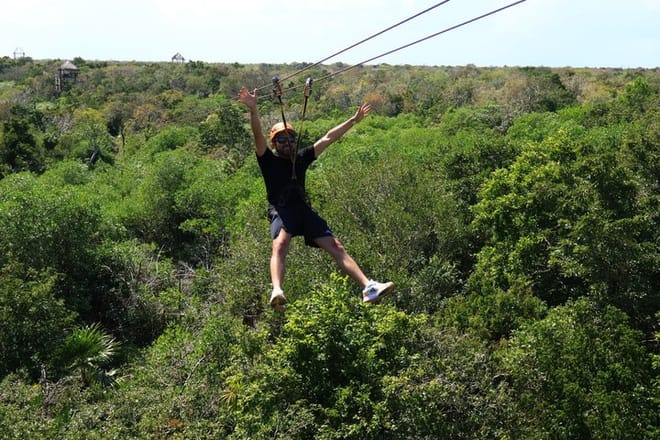 Aventura en cenote Yaxmuul Ceremonia y rapel del chamán maya