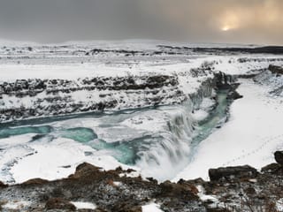 Gullfoss waterfall in winter