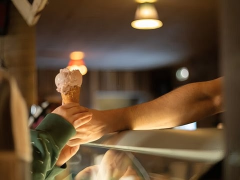 Ice cream served at Efstidalur Iceland