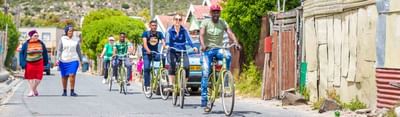 Township bicycle tour, Masiphumelele, Cape Town. Guided.