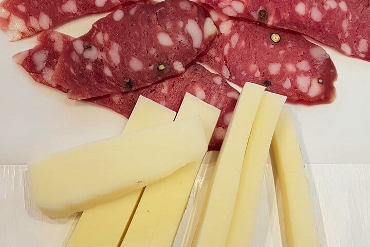 Cheese with cured meat