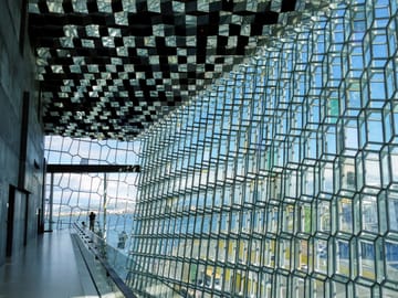 Inside the famous Harpa Concert Hall - an architectural masterpiece