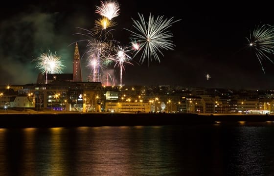 New Years Fireworks by Boat from Reykjavik