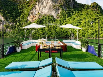 Halong Bay Luxury Day Cruise with Buffet Lunch & Sunset Party