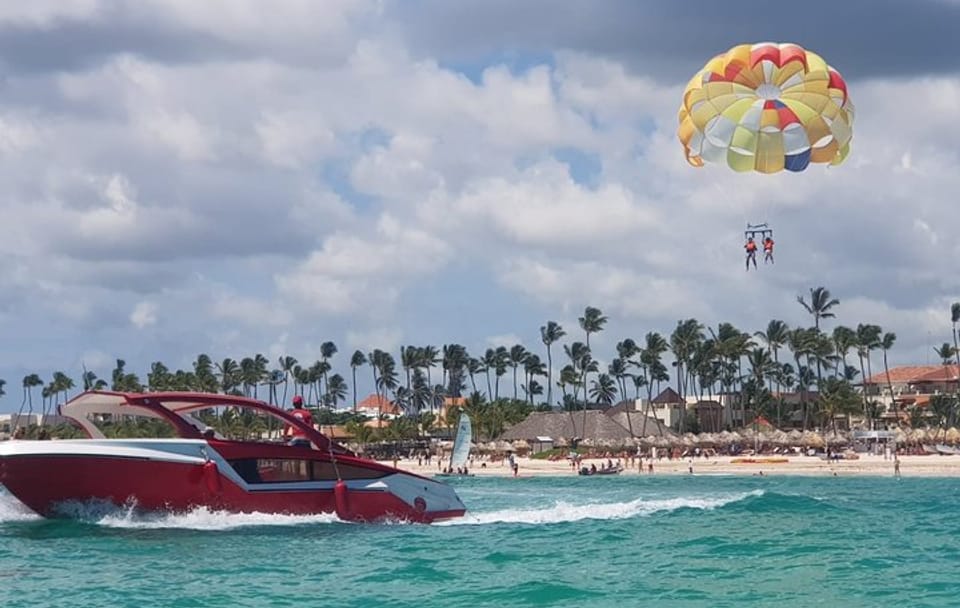 Parasailing Adventure Over Punta Cana's Coastline