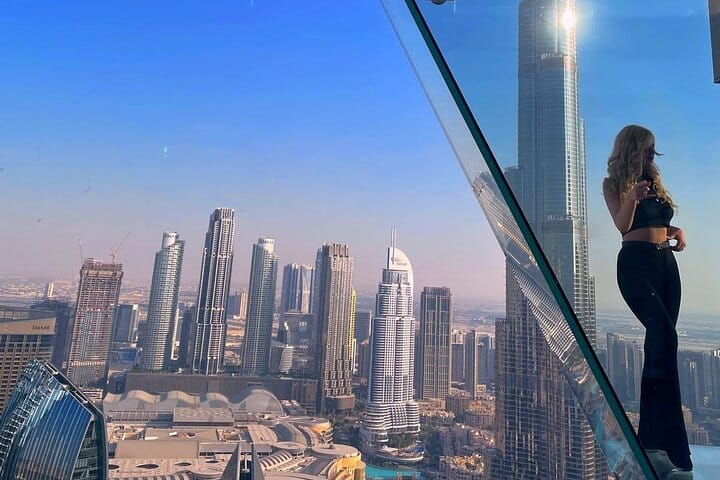 Dubai: Sky Views Observatory 360° vistas from 219.5 meters above Downtown Dubai.