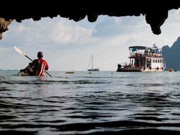 Paddling is the only way to discover the ancient caves of Hong and Panak Islands.