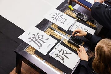 Japanese Calligraphy Class in Kimono near Osaka Castle