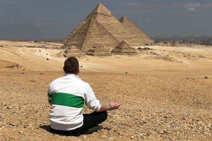 near the Great Pyramids of Giza, Egypt