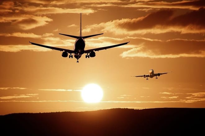 two planes in the sky