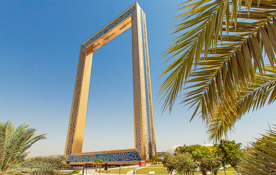 Dubai Frame Visit and Desert Safari with BBQ Dinner